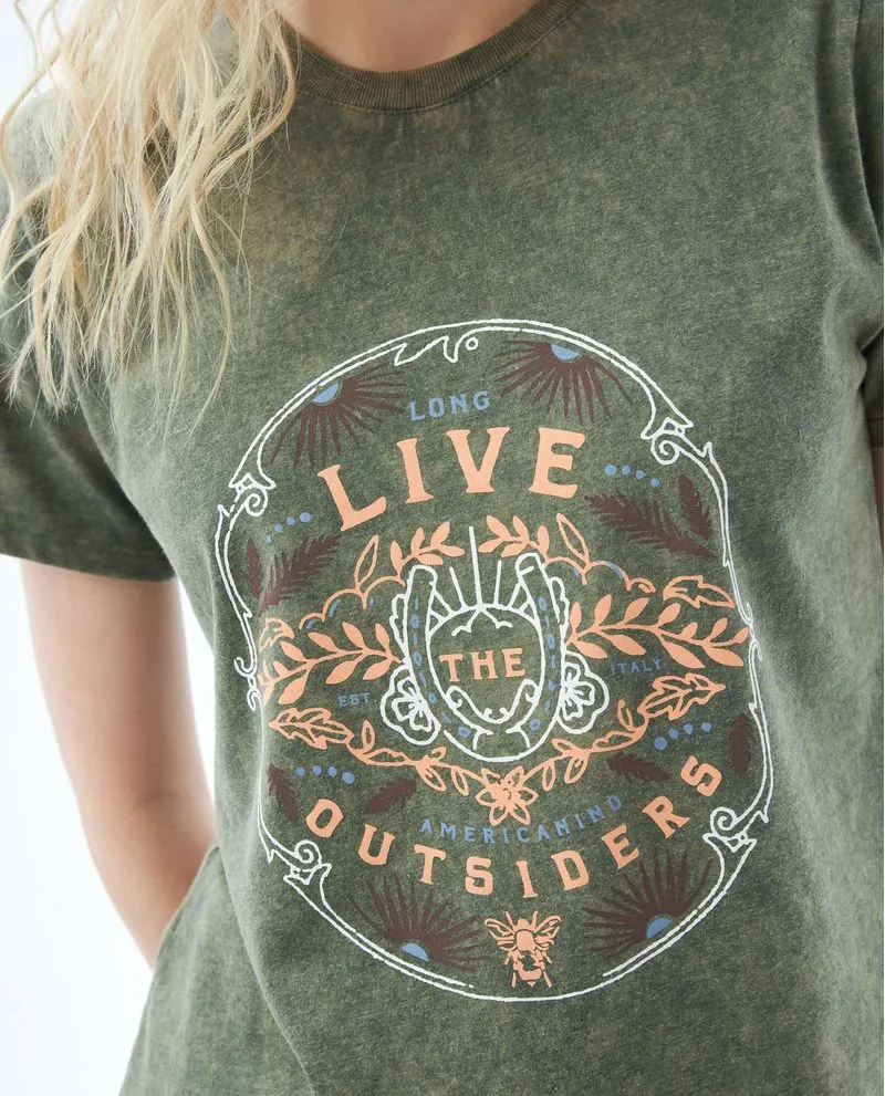 Camiseta con efecto desgaste para mujer