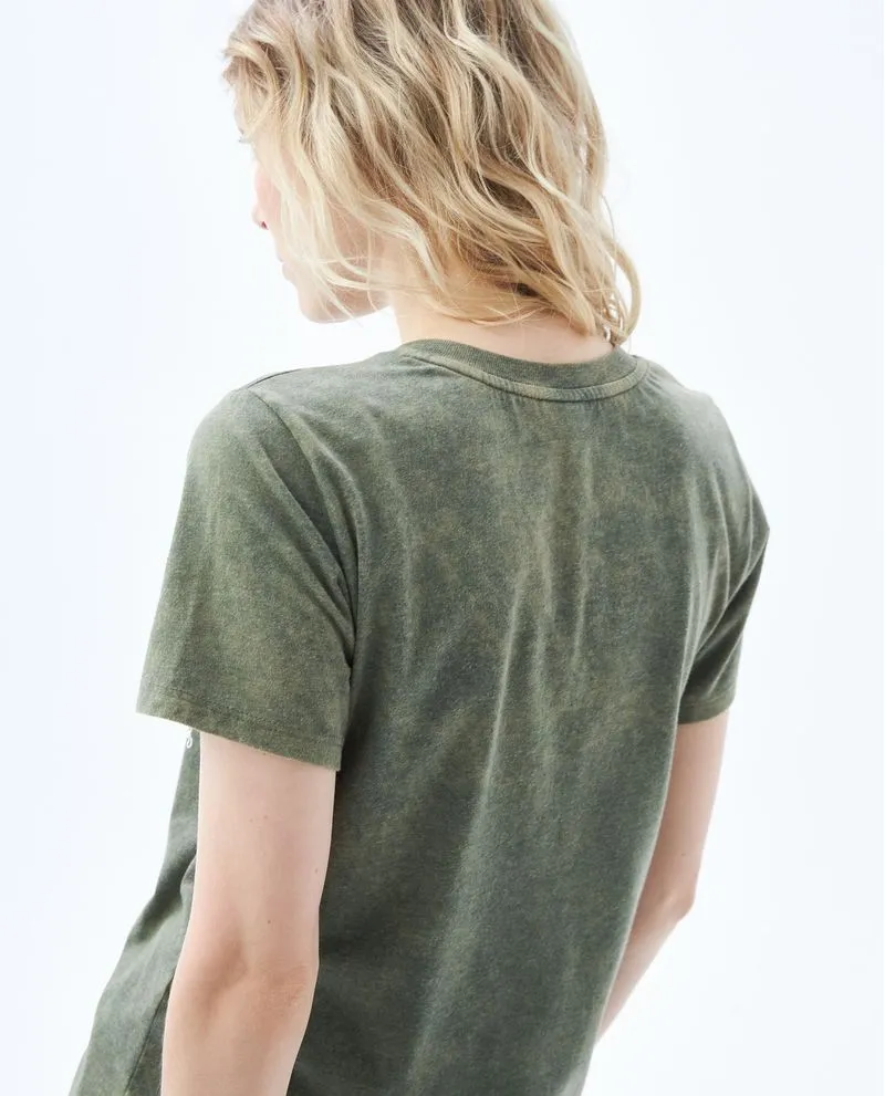 Camiseta con efecto desgaste para mujer