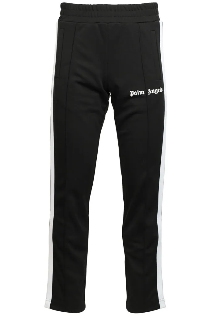 Pantalón negro con logotipo y rayas laterales