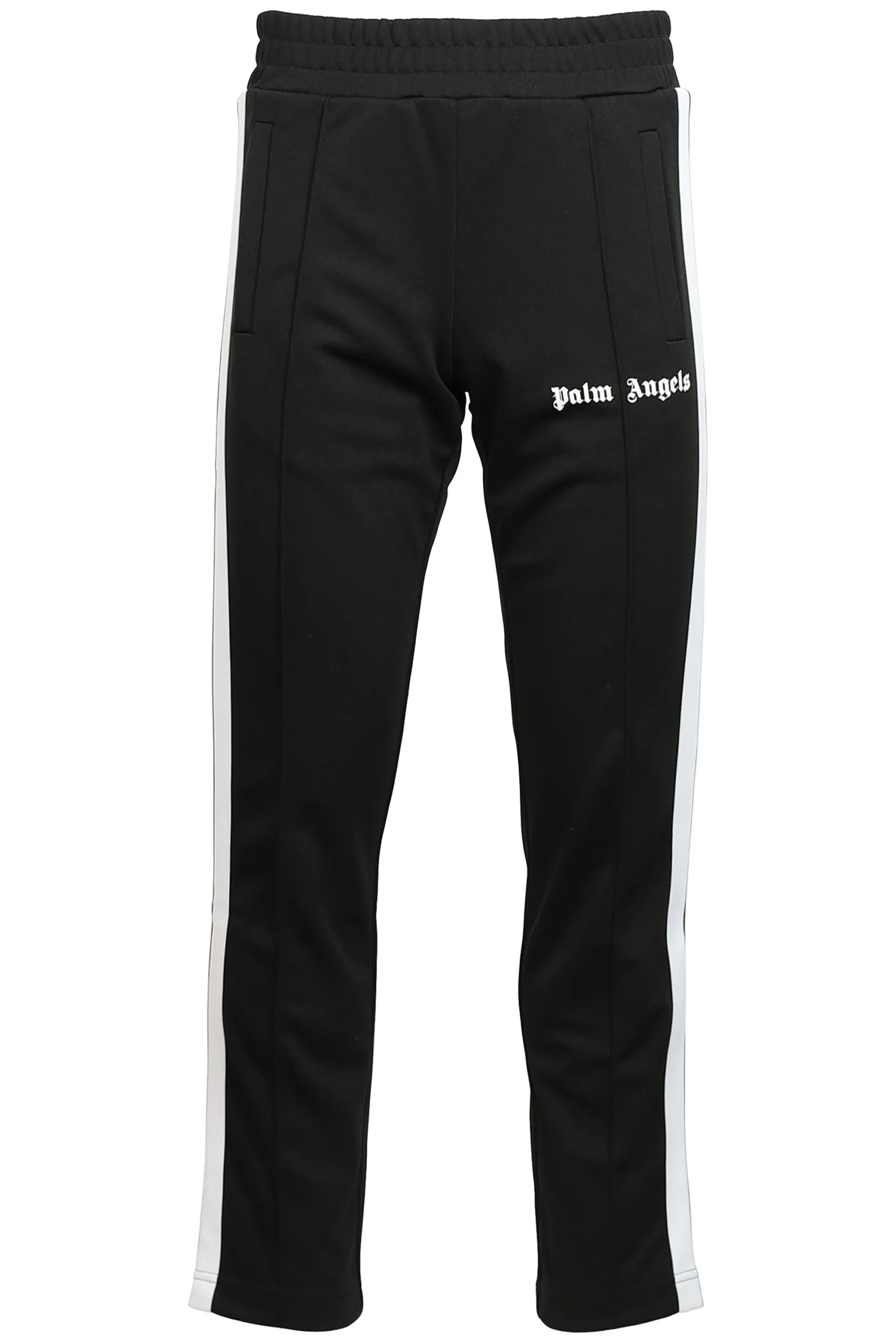 Pantalón negro con logotipo y rayas laterales
