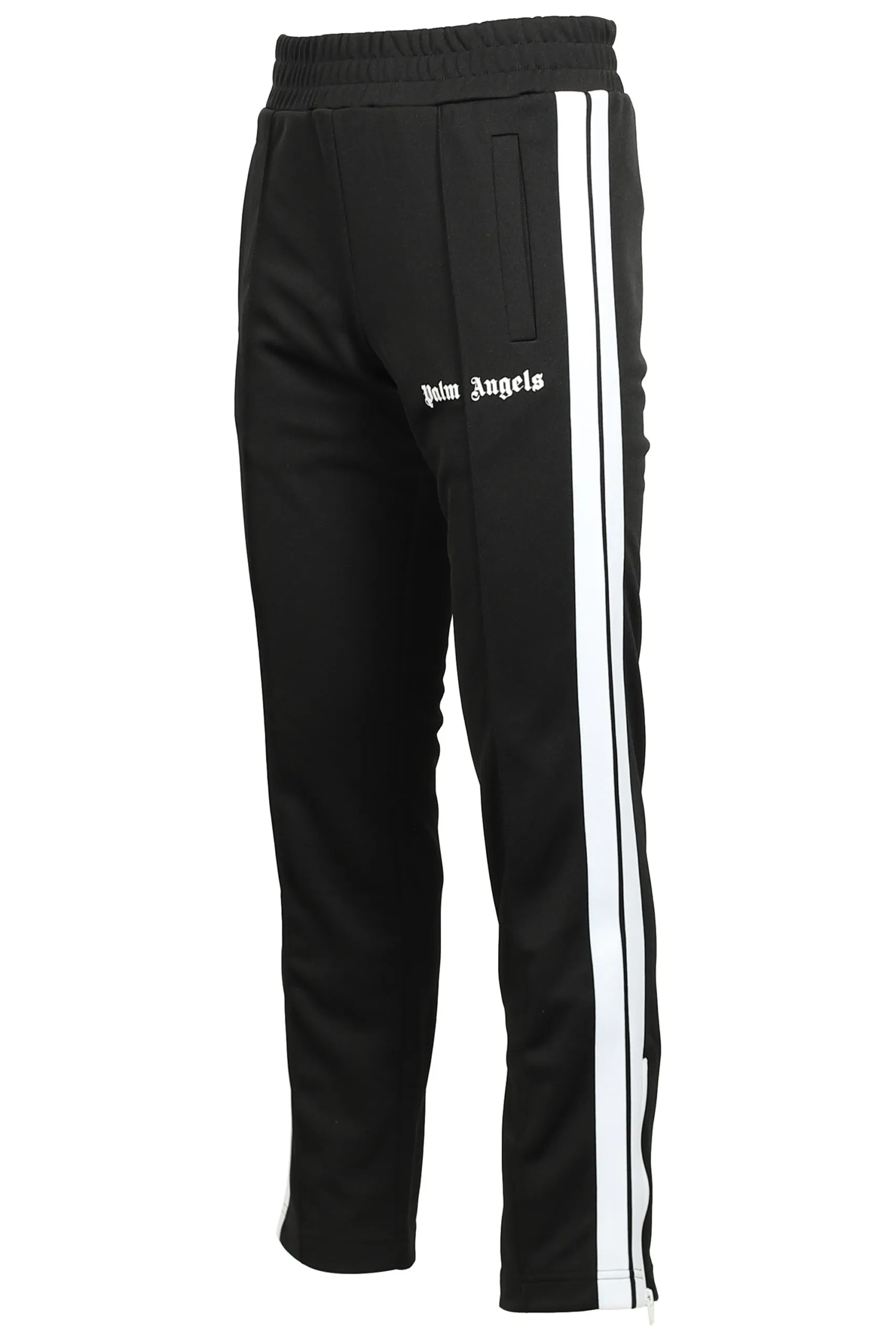 Pantalón negro con logotipo y rayas laterales